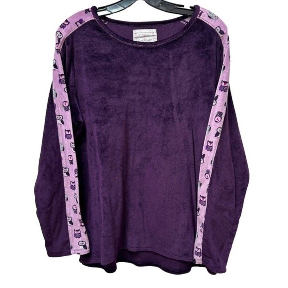 Cuddl Duds Soft Owl Pajama Top Size L